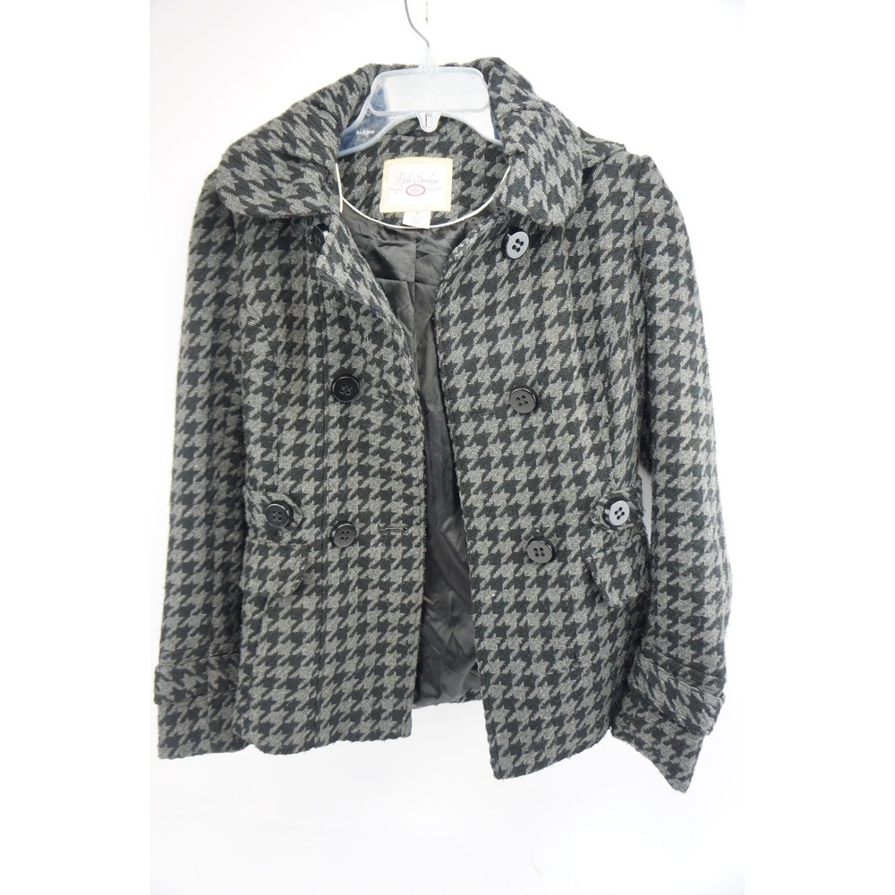 VGC Pink Envelope Women Size S Small Coat / Jacket Button Houndstooth